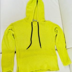 T by Alexander Wang knitted neon yellow hoodie XS